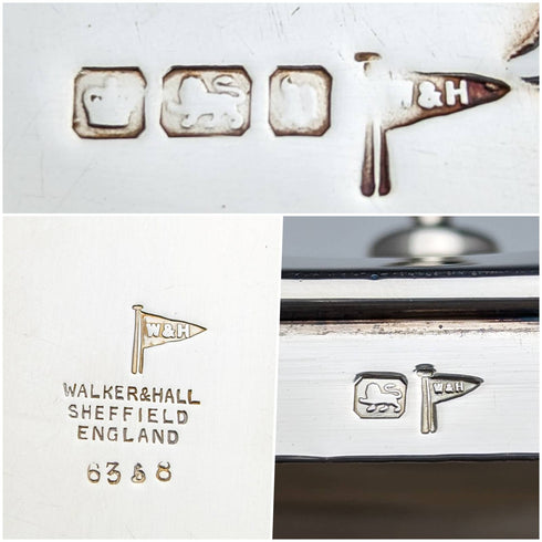 1913 年英國古董純銀茶葉盒 Walker 和 Hall